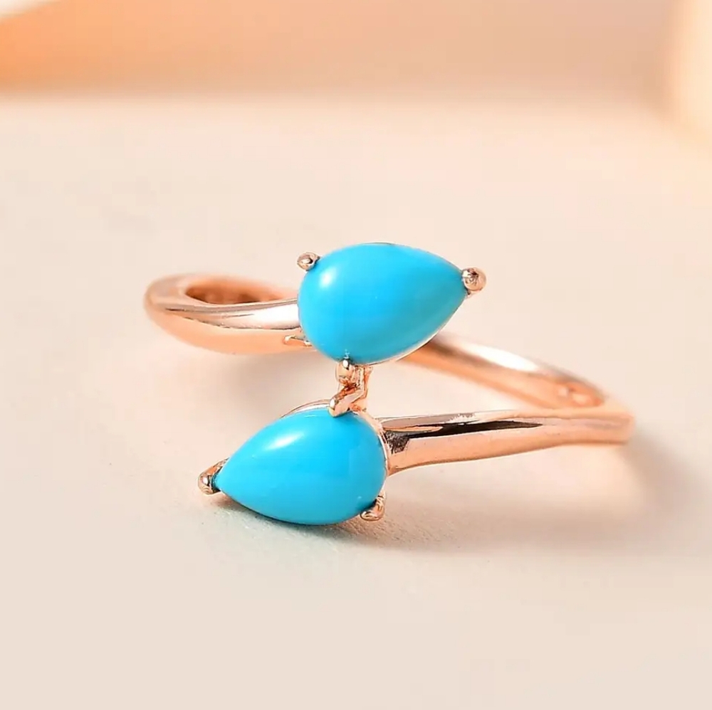 Sleeping Beauty Turquoise Bypass Ring - Picture 13 of 13